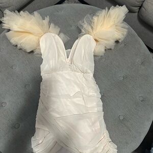 Elegant Cream Dress with Tulle Accents